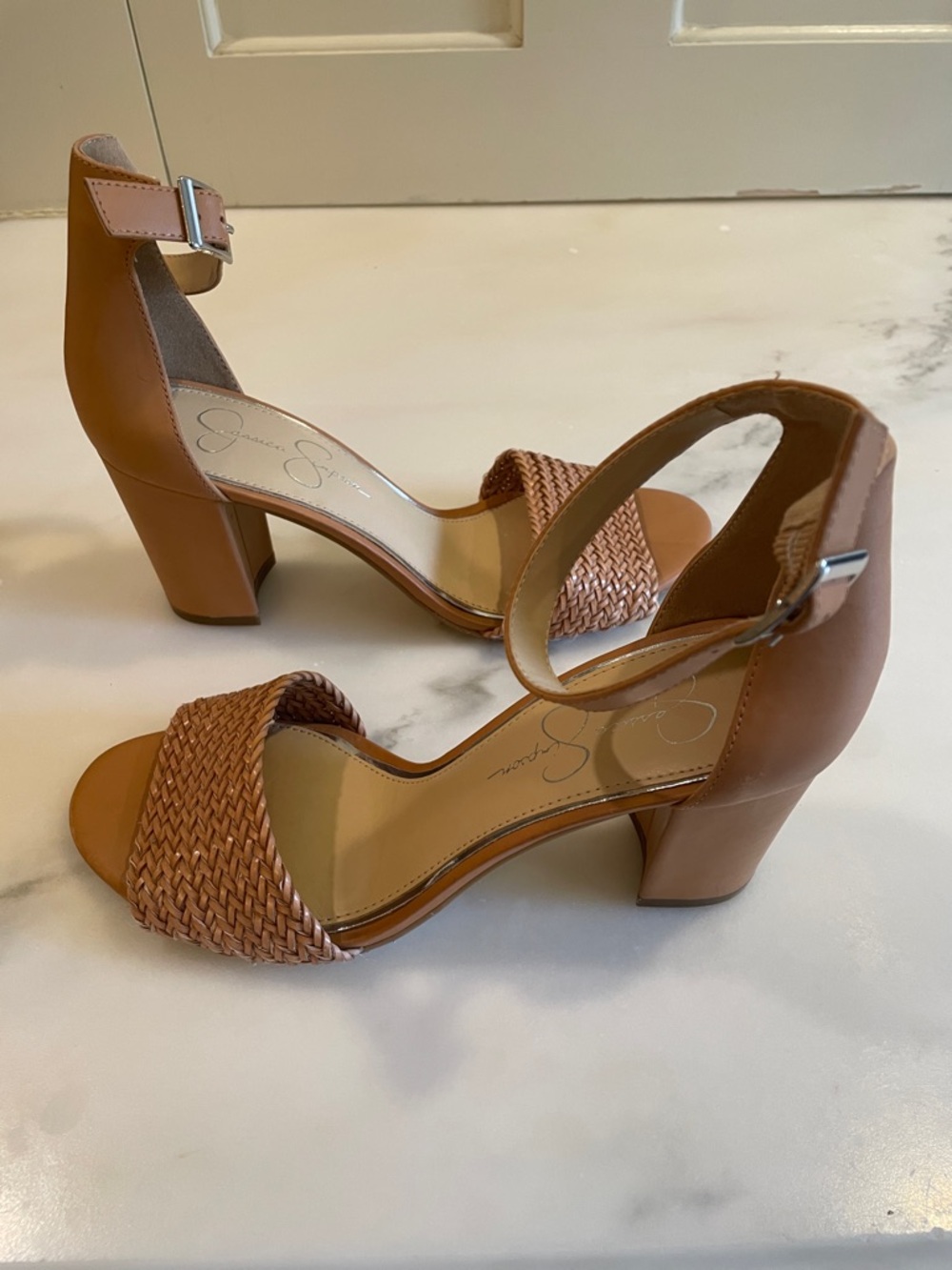 Jessica Simpson Sherron4 in Woven Ankle-Strap Heels, Size 9 - Picture 5 of 10